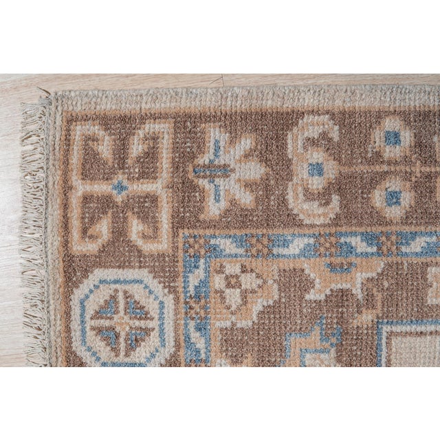 Textile 6x9 Ivory Hand-Knotted Wool Framed Medallion Geometric Modern Carpet Rug For Sale - Image 7 of 9