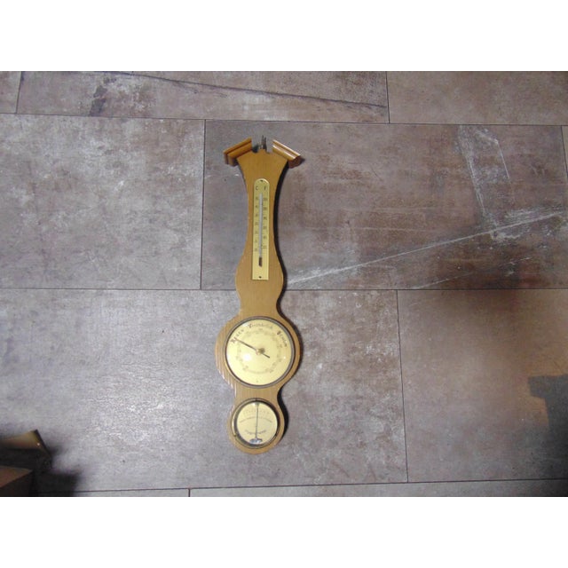 Mid-Century Wooden Barometer, Hygrometer, Thermometer, 1960s For Sale - Image 10 of 10