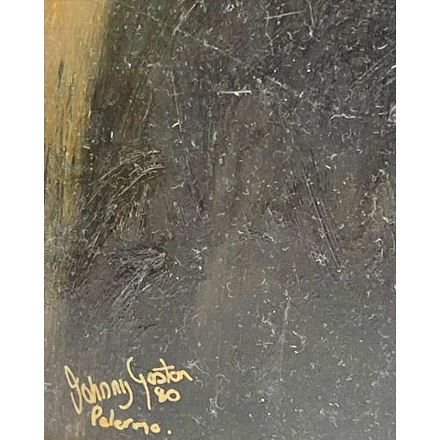 J Gaston, Portrait of Don Gianni Cononico, Head of Catholic Church, Palermo, 20th Century, Oil on Board, Framed For Sale - Image 6 of 13