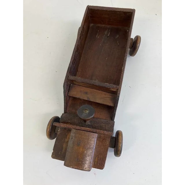 Wood Antique Handmade Wooden Toy Car – Early 20th Century Folk Art For Sale - Image 7 of 8