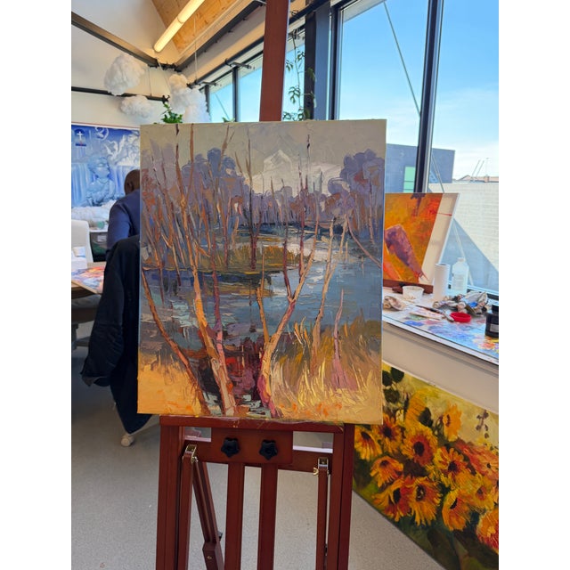 Before the Leaves Return by Godfrey Afebuame, Oil on Canvas (2026) Impasto For Sale - Image 6 of 6