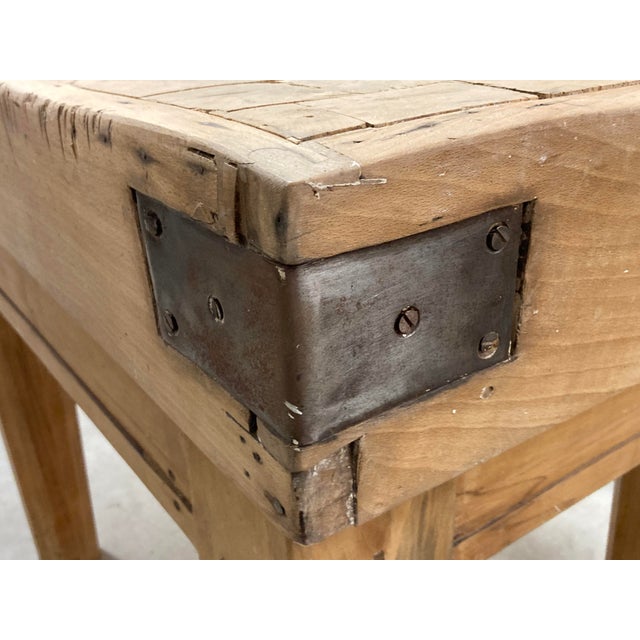 Butchers Block in Beech with Octagonal Legs, 1930s For Sale - Image 6 of 18