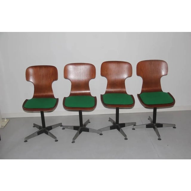 Vintage Bentwood Desk Chairs by Carlo Ratti, 1950s, Set of 4 For Sale - Image 9 of 11