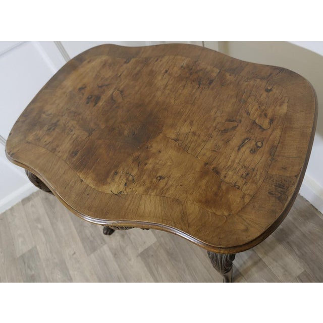 Shaped Walnut Occasional Table, 1890s For Sale - Image 3 of 9