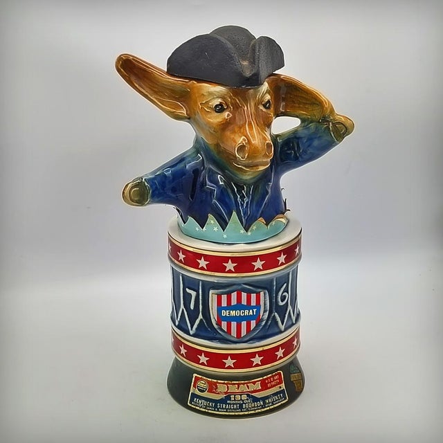 Ceramic Democratic Presidents Donkey Carafe by Jim Beam, USA, 1970s For Sale - Image 15 of 16