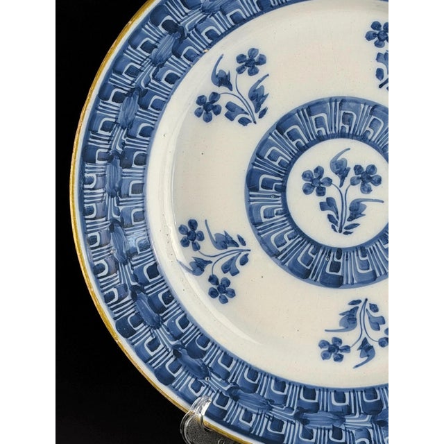 Large Delft Blue Faience Wall Plate, Netherlands, 1820 For Sale - Image 5 of 9