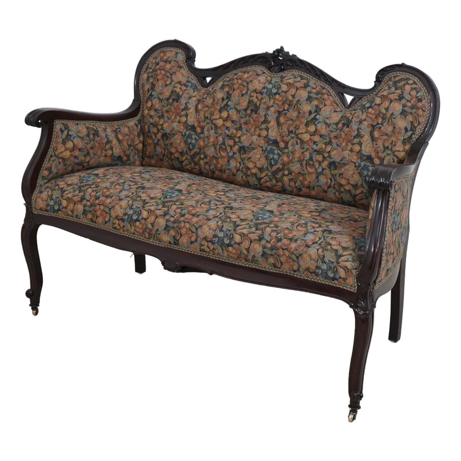 Vintage French Victorian Newly Upholstered Settee Loveseat | Chairish