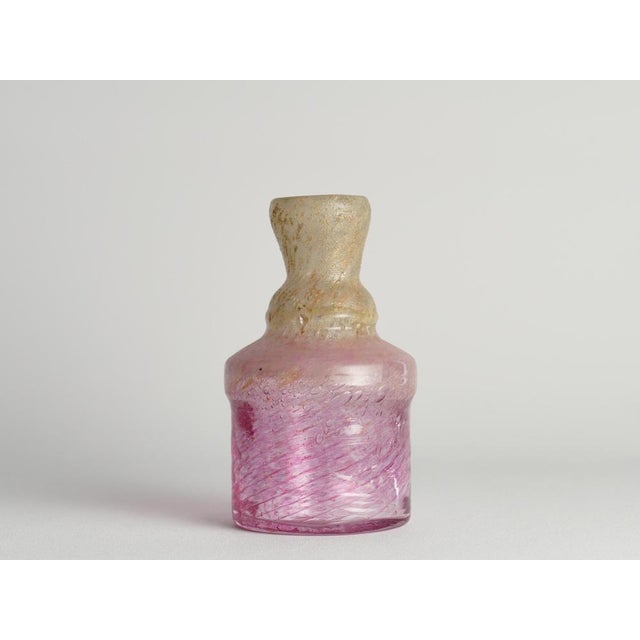 Bubblegum Pink and Yellow Art Glass Vase by Milan Vobruba, Sweden, 1980s For Sale - Image 6 of 14