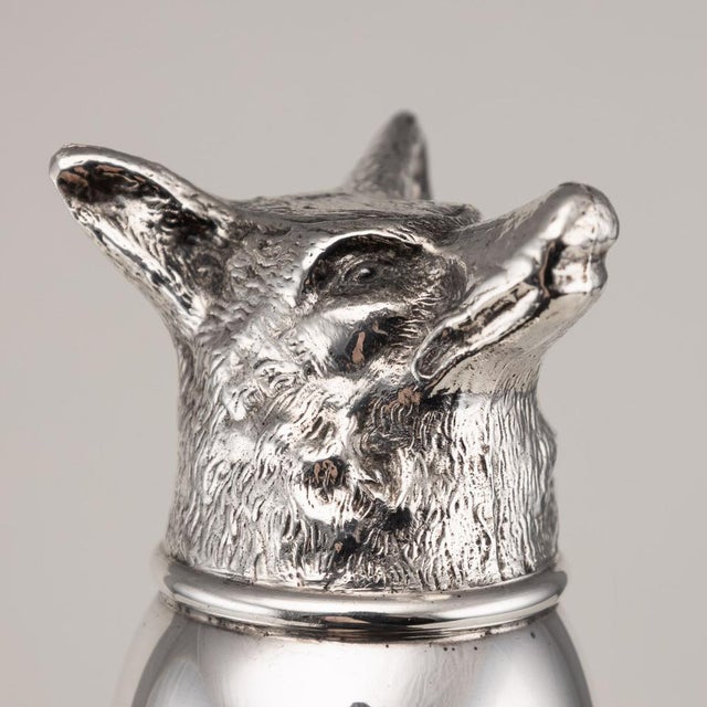 Mid 20th Century Italian Silver Plated Fox Stirrup Cups, 1970s, Set of 4 For Sale - Image 12 of 13