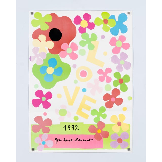 Pink Yves Saint Laurent Love Poster, 1992 For Sale - Image 8 of 9