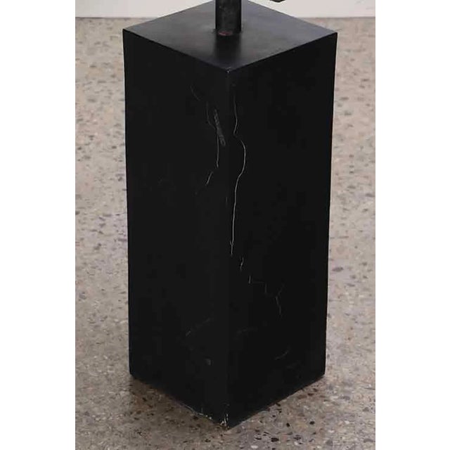 White Abstract Carved Stone Totem Sculpture on a Wood and Iron Base For Sale - Image 8 of 8