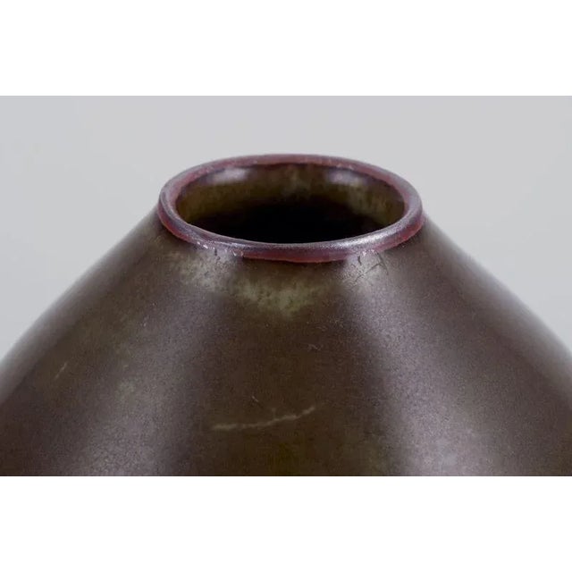 Aubergine Glazed Ceramic Vase by Axel Salto for Royal Copenhagen, 1930s-1940s For Sale - Image 3 of 7
