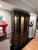 Black Mid 20th Century Ethan Allen Handpainted, Black and Gold Chinoiserie Asian China Display Cabinet and Buffet For Sale - Image 8 of 12