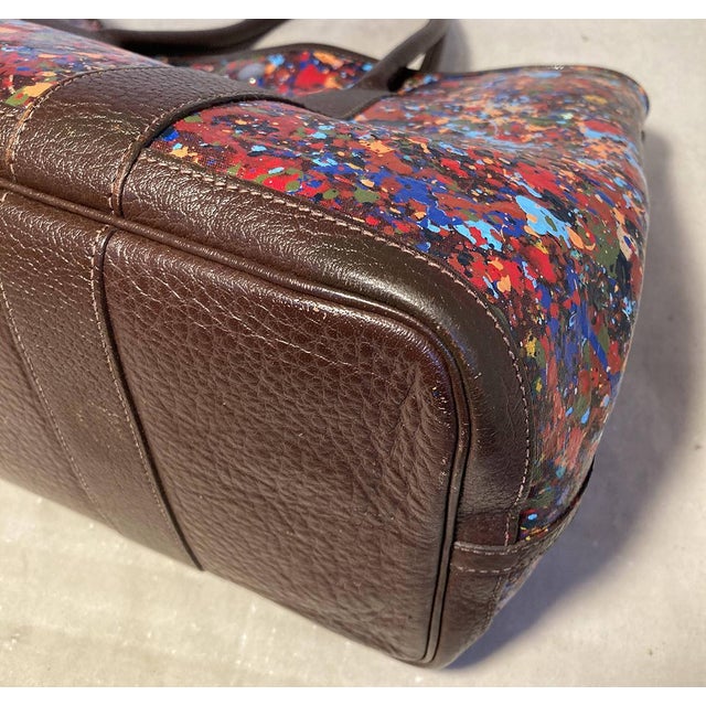 Hermes Pointillism Hand Painted Garden Party 35 Tote For Sale In Philadelphia - Image 6 of 12
