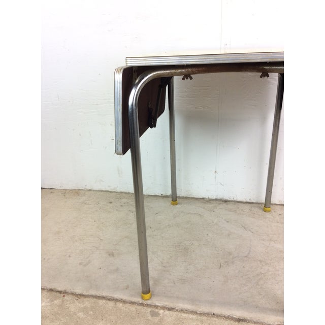 Mid-Century Modern Mid Century Modern Small Yellow Formica Top Table With Two Drop Leafs For Sale - Image 3 of 12