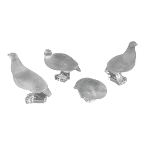Lalique Crystal "Perdix" Sculptures, 4