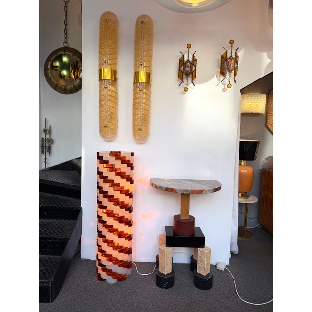 1970s Mid-Century Modern Glass Cube Tower Floor Lamp by Poliarte, Italy, 1970s For Sale - Image 5 of 13