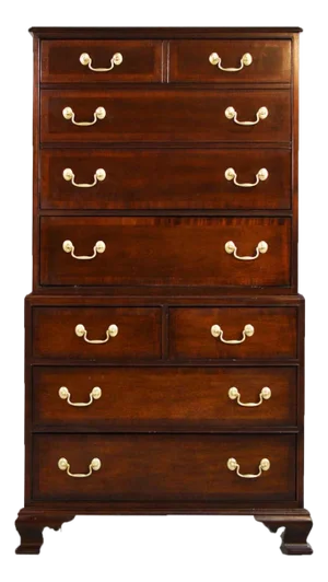 Vintage Chippendale Style Flip Top Media or Storage Unit With Faux Drawers