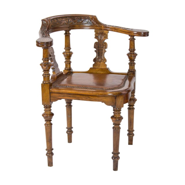 Antique Wilhelminian Corner Chair in Walnut For Sale - Image 3 of 7