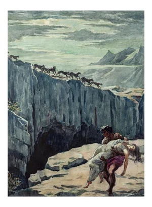 The Rescue - Original Ink and Watercolor by Gino Spalmach - 1920s 1920s