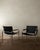 A vintage pair of klinte lounge chairs in chrome-plated tubular steel and black leather, designed by tord björklund for...