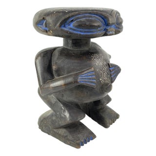 Early 20th Century Large Pygmy Wood Child's Stool For Sale
