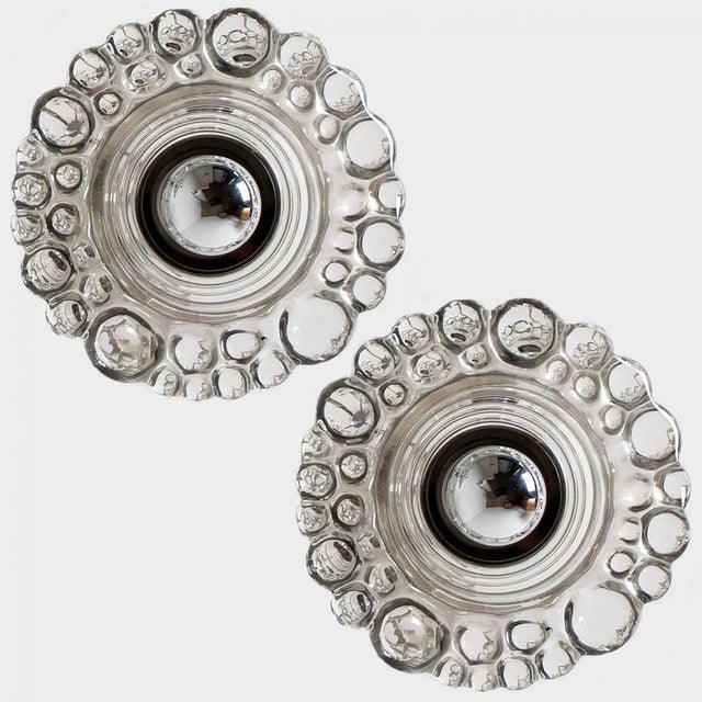 Several Glass and Chrome Plated Wall Lamp from Hillebrand, 1960s For Sale - Image 6 of 16