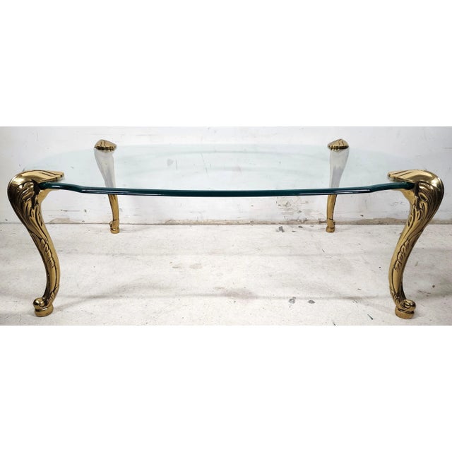 Vintage French Provincial Coffee Table Brass & Glass by Chapman For Sale - Image 12 of 12