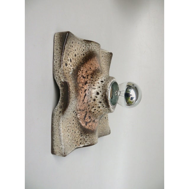 Metal Wall Lights in Ceramic and Fat Lava by Martin Müller, 1970s, Set of 2 For Sale - Image 7 of 18