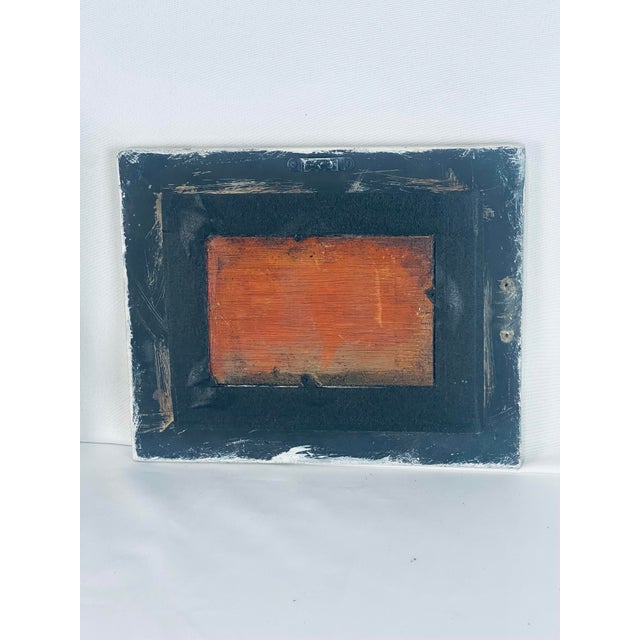 1960s Vintage “Round the Rosy” Miniature Oil Painting, Carved Floral Frame, C. 1960s For Sale - Image 5 of 5