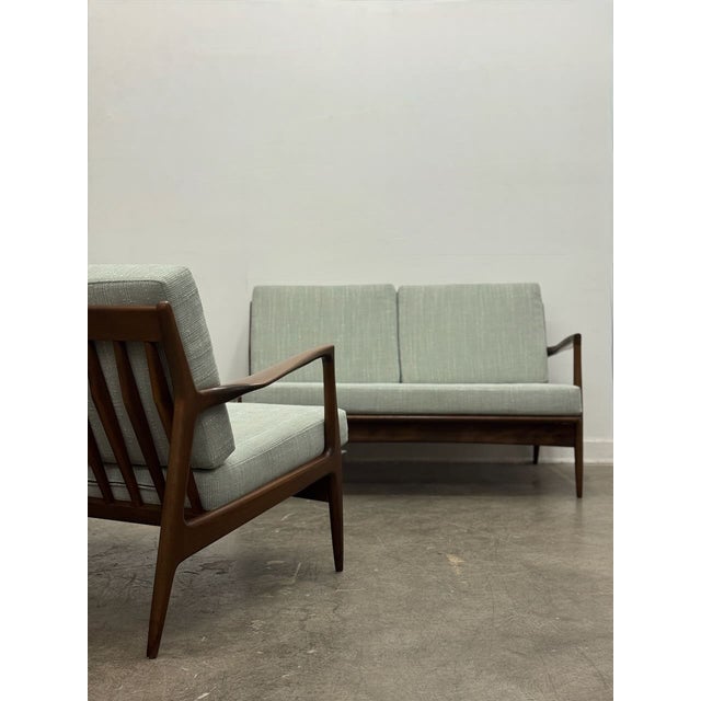 Set of 2 Loveseats Attributed to Ib-Kofod Larsen for Selig For Sale - Image 12 of 15