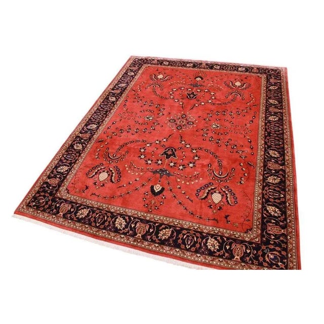 Middle Eastern Hand-Knotted Saroug Rug For Sale - Image 4 of 10