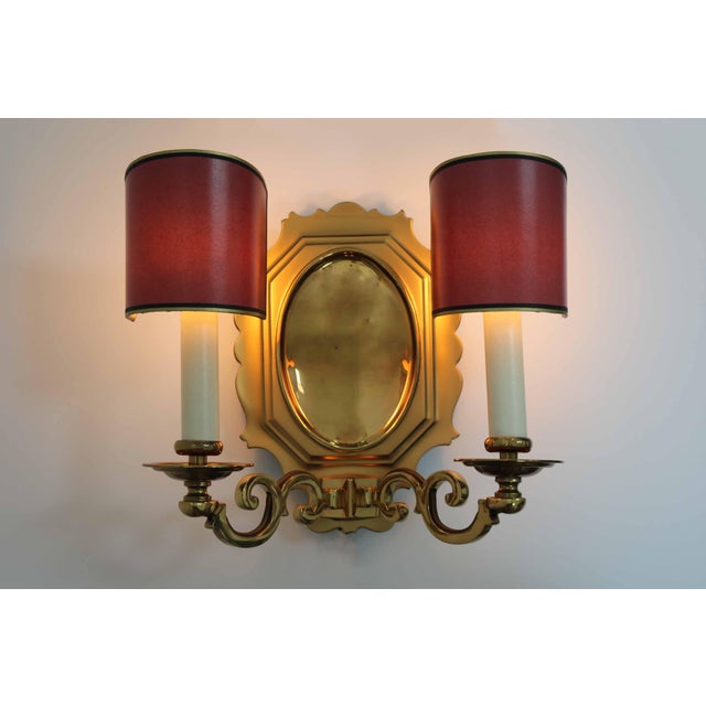 Hollywood Regency Brass Wall Lamp Blaker Germany 1980s Width 32cm Height 27cm Depth 17cm 2 lights E14 High-quality...