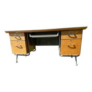 1960s Raymond Loewy for Brunswick Mid Century Modern Metal Desk