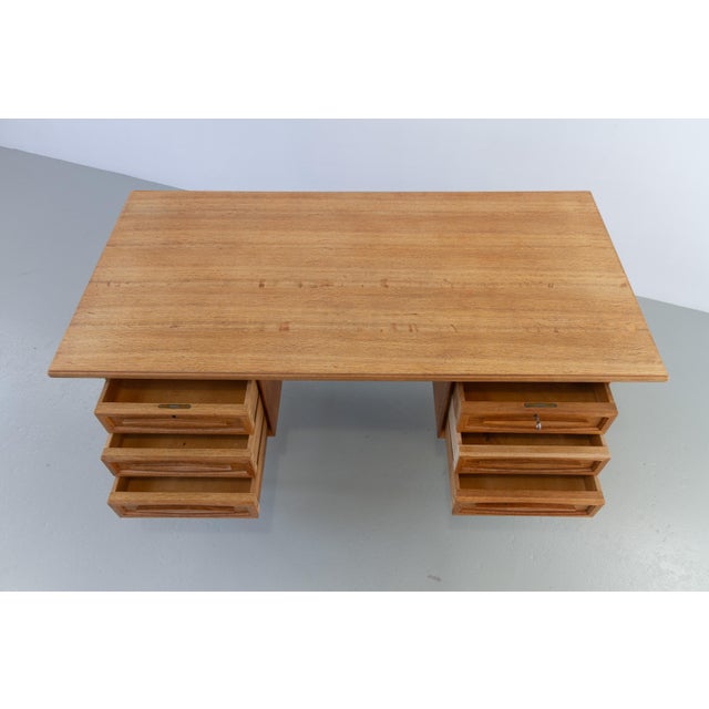 Mid-Century Modern Mid-Century Modern Danish Freestanding Oak Desk by Henning Kjærnulf, 1960s For Sale - Image 3 of 18