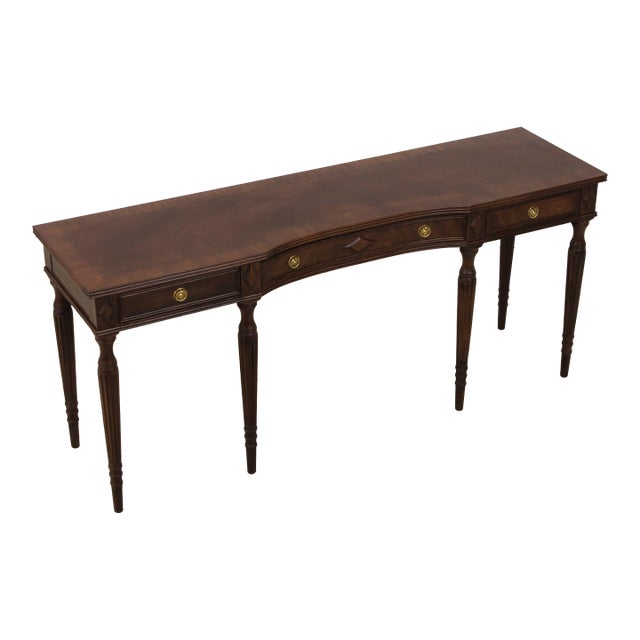 Henredon Sheraton Mahogany 3 Drawer Hall Table For Sale