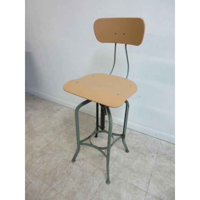 Toledo Vintage Toledo Drafting Industrial Tall Counter Swivel Bar Stool Chair C For Sale - Image 4 of 11