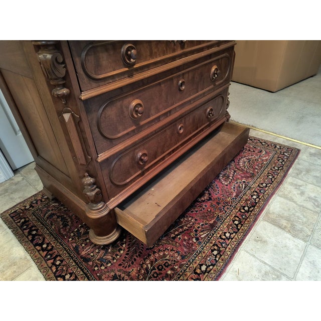 Brown Mid 19th Century Antique Victorian Mahogany Marble-Top Dresser With Mirror For Sale - Image 8 of 8