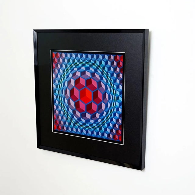 Victor Vasarely, Framed Serigraph, Printed by Editions Du Griffon, 1972 For Sale - Image 4 of 9