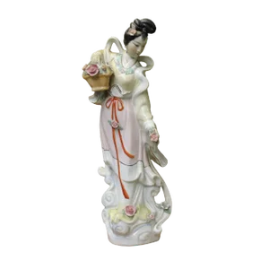 Chinese Oriental Ceramic Ancient Style Dressing Lady Figure