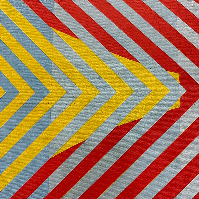 Gabe Silverman 1980s Abstract Op Art Painting on Canvas, Recently Reframed For Sale In Miami - Image 6 of 11