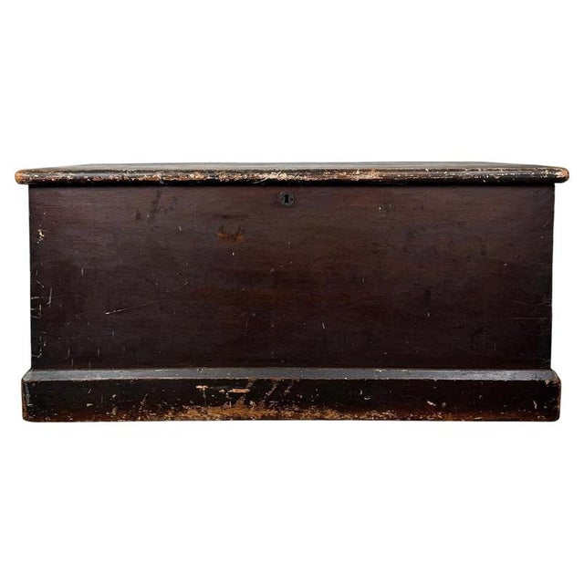 Antique 19th Century Country House Painted Pine Blanket Box For Sale - Image 11 of 12