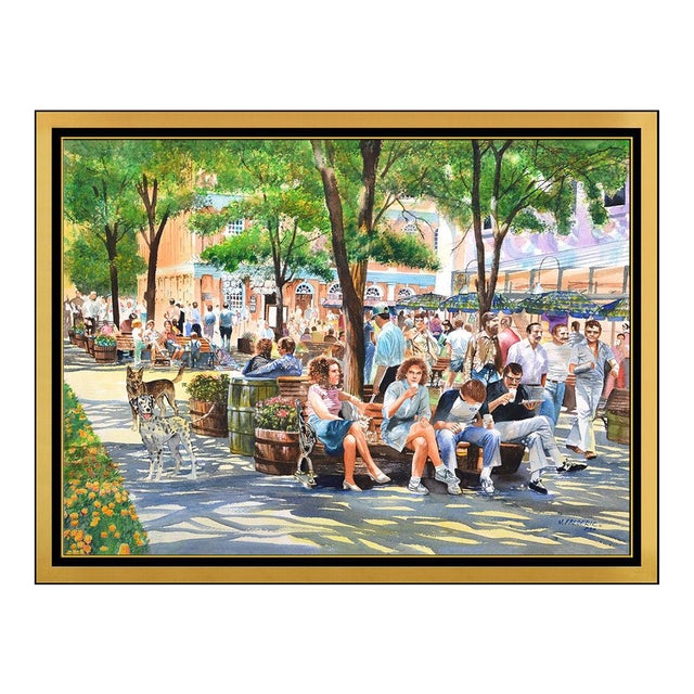 Mid 20th Century Morning in the Square, Joseph E. Frederic For Sale