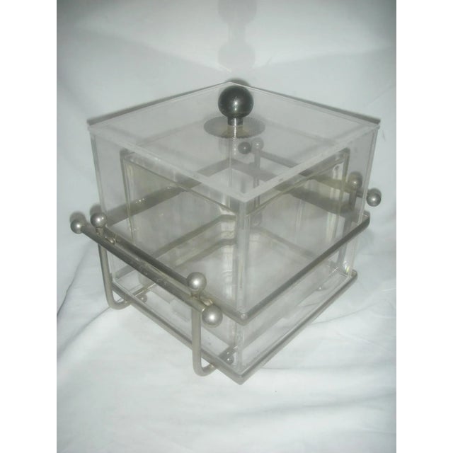 1970s Mid Century Lucite Nickel Plated Ice Bucket For Sale - Image 11 of 11