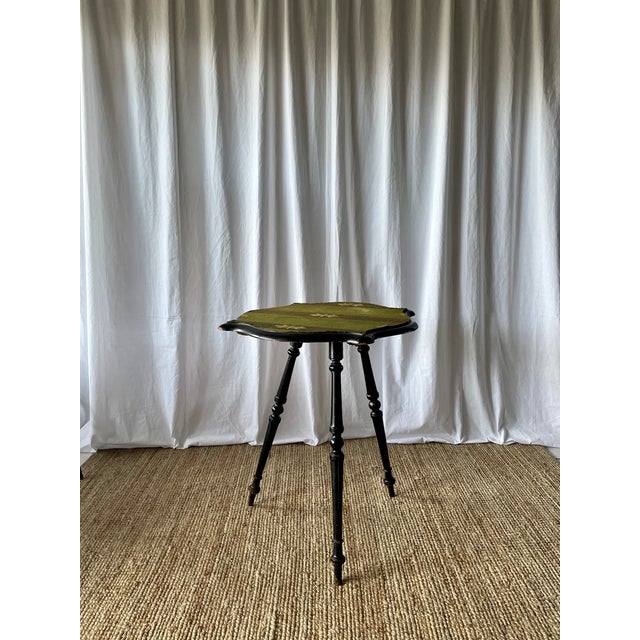 Black Napoleon III Style Tripod Pedestal Table, 1890s For Sale - Image 8 of 14