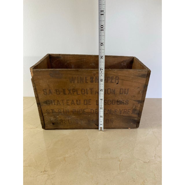 Wood Rustic Vintage French Wine Shipper Crate — Château De Lescours, Saint-Émilion For Sale - Image 7 of 9