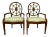 Contemporary Walnut Framed Upholstered Arm Chairs With Inlay - a Pair For Sale