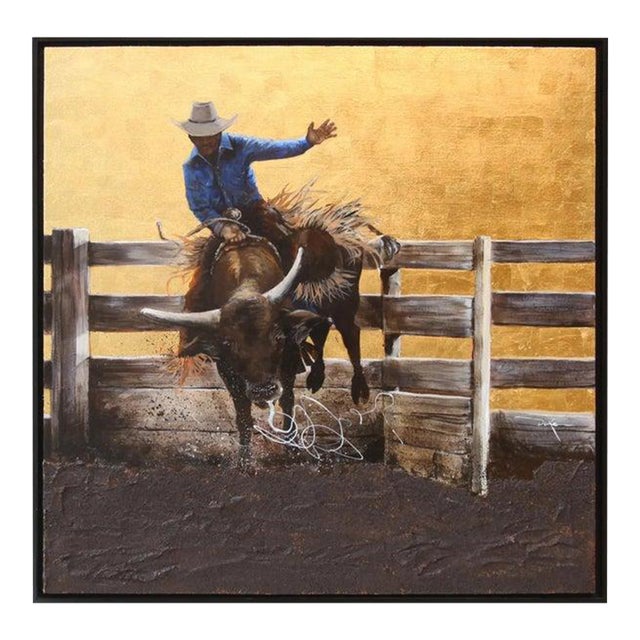 Duke Windsor, Impressionist Figurative Painting, "Final 8 Seconds" For Sale