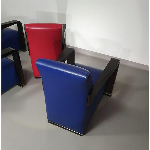 Blue Vintage Ying Lounge Chairs by Hugues Chevalier for Tommy Hilfiger, 1990s, Set of 4 For Sale - Image 8 of 15