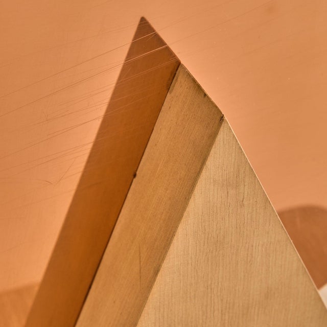 Vintage Italian Wood + Copper Triangle Sculpture by Banci Firenze For Sale - Image 13 of 13